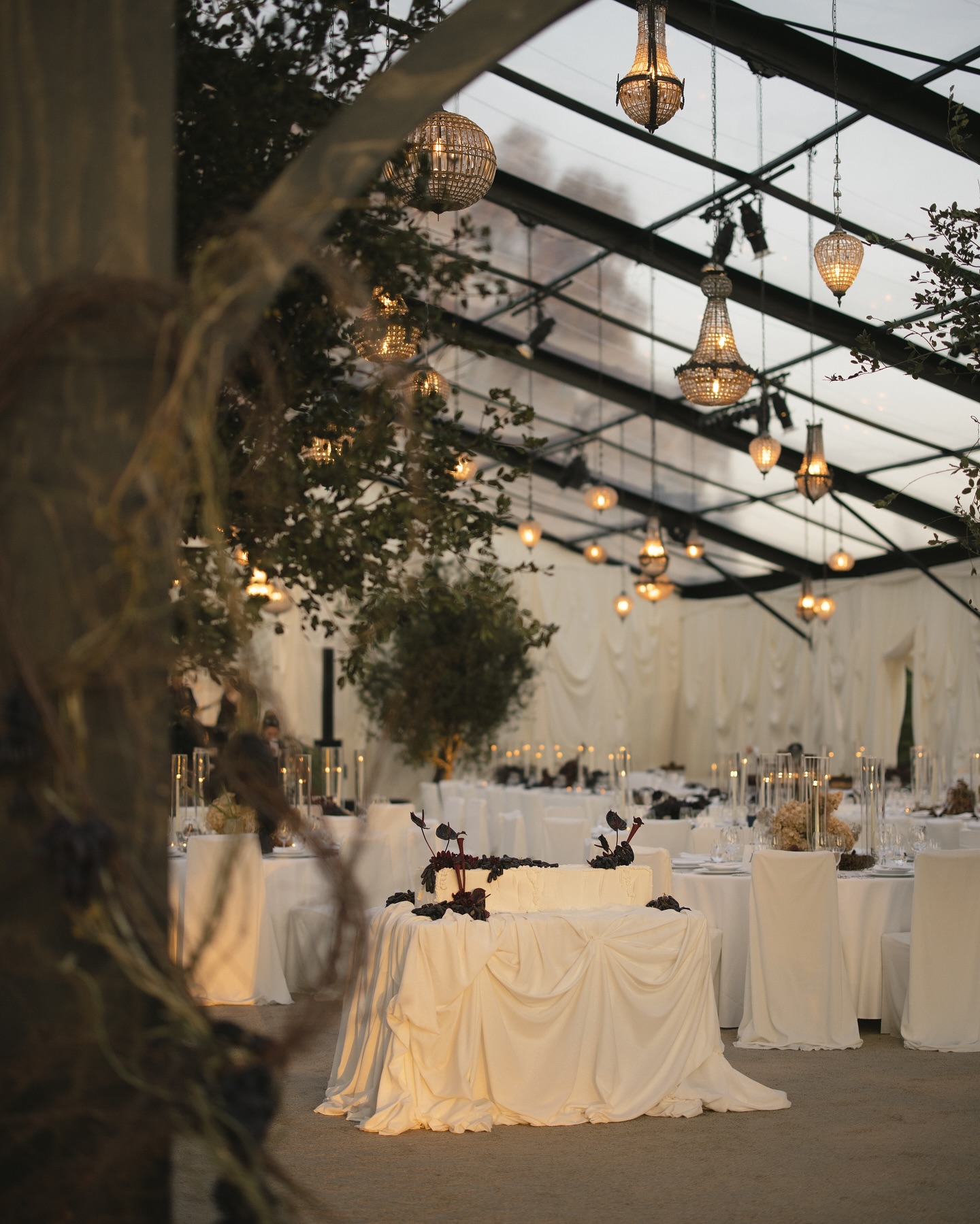 luxury wedding design and decor with custom event draping